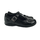 Clarks Black School Pumps with Flower Details and T-bar Shoe Size 7.5 (jr)