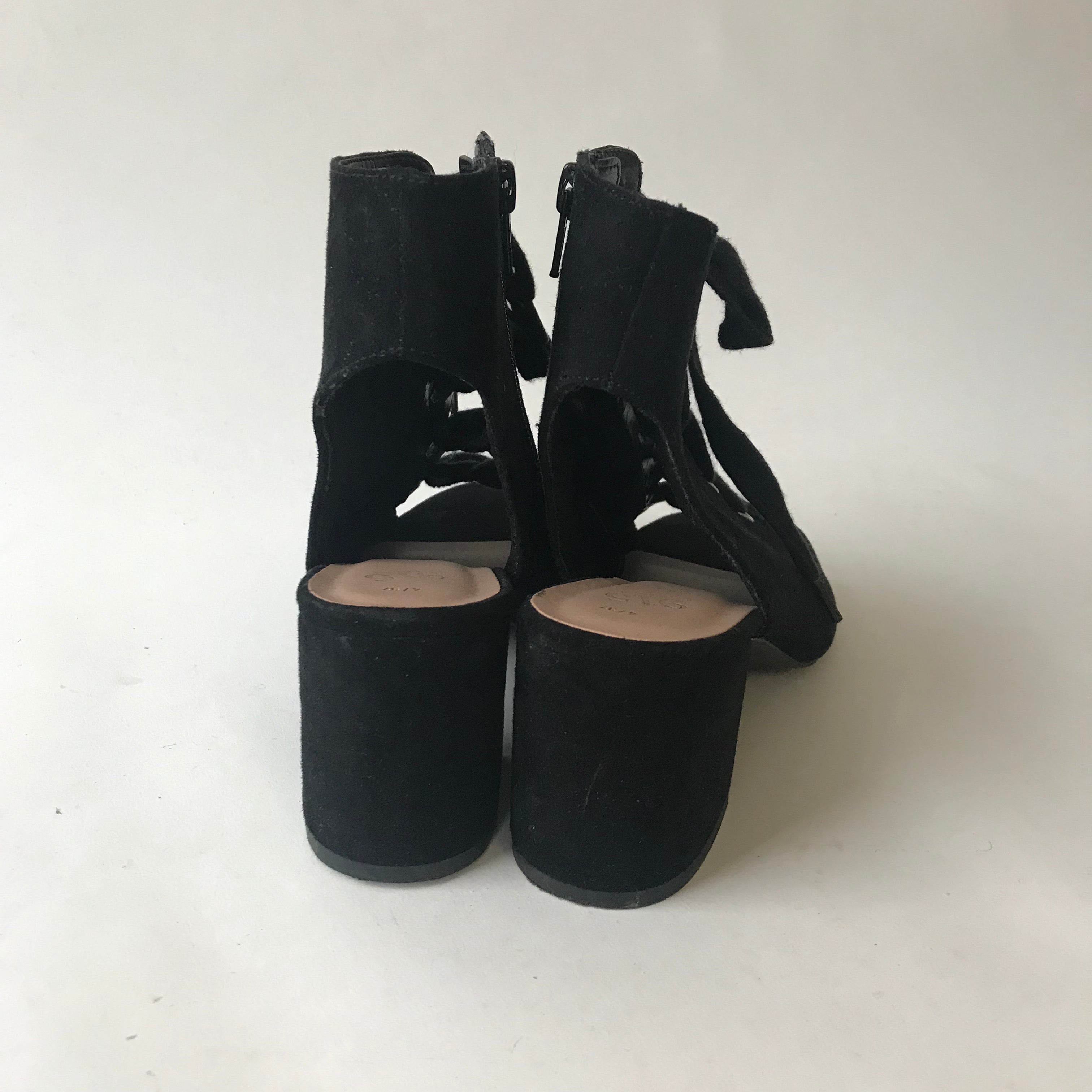 Black Suedette Ankle Strap Heeled Sandals | New Look