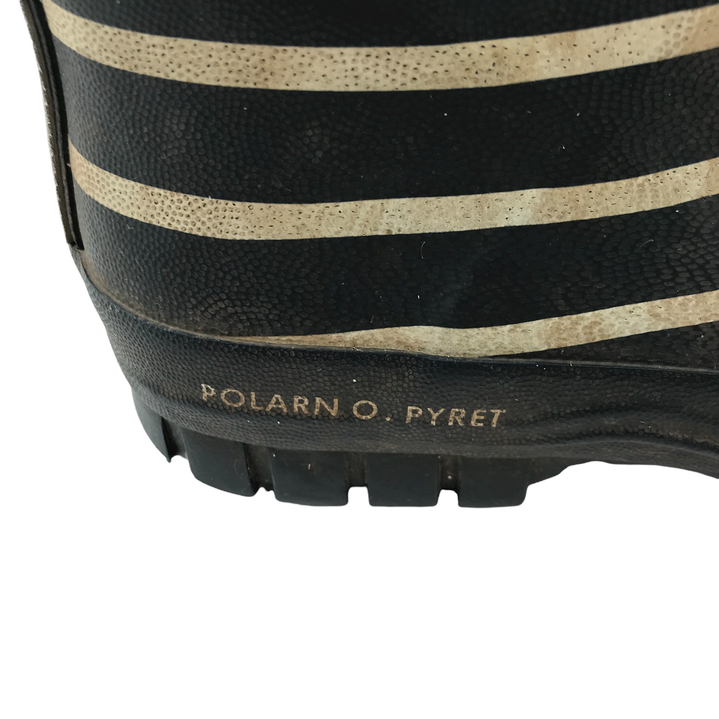 Polarn O. Pyret Navy Blue White Stripy Wellies Shoe Size 12.5 (jr)