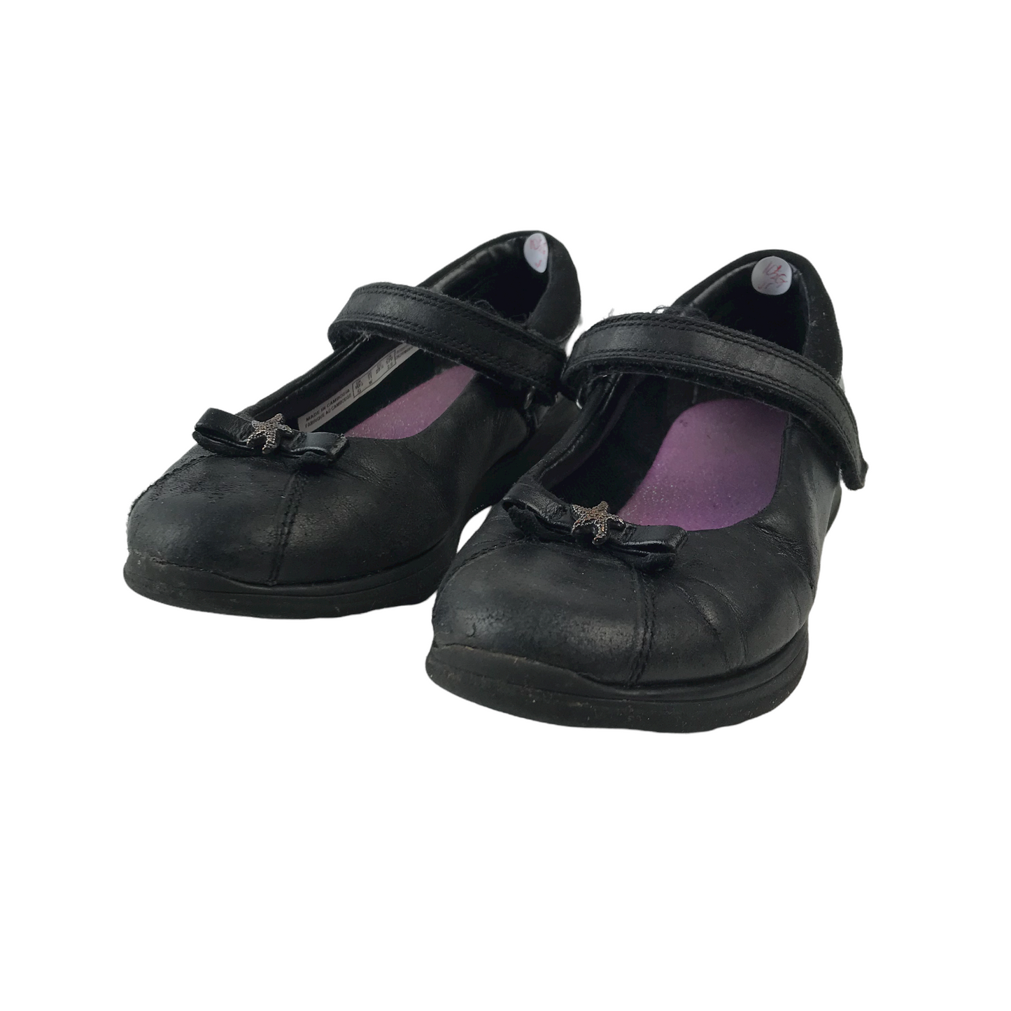 Clarks Black School Pumps with Starfish Bow Shoe Size 10.5G (jr)