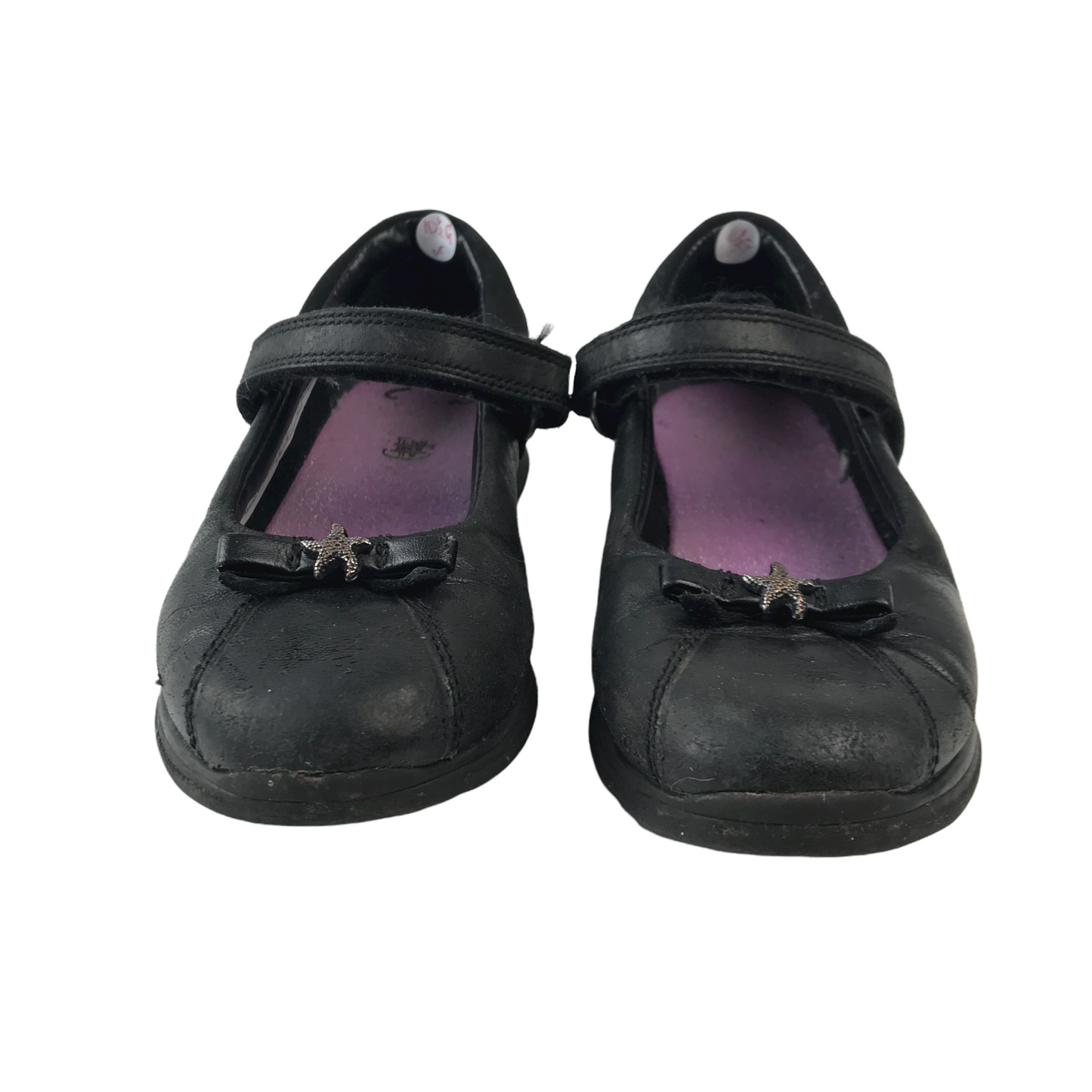 Clarks Black School Pumps with Starfish Bow Shoe Size 10.5G (jr)