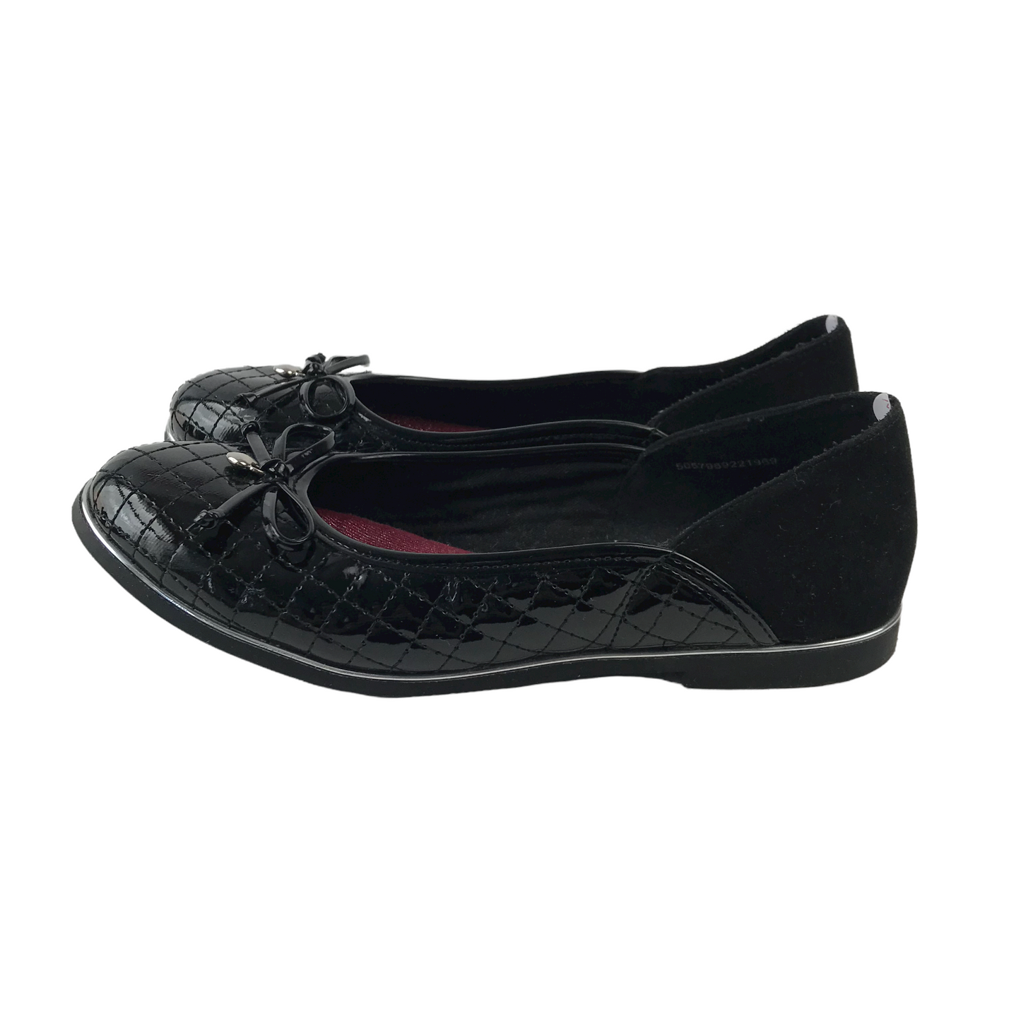 Tu Black Quilted School Pumps with Bowties Shoe Size 3