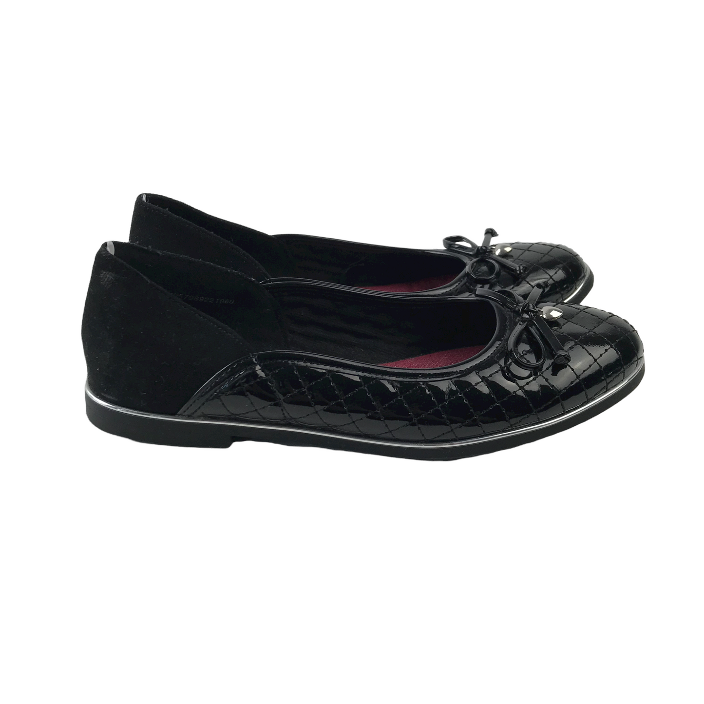 Tu Black Quilted School Pumps with Bowties Shoe Size 3