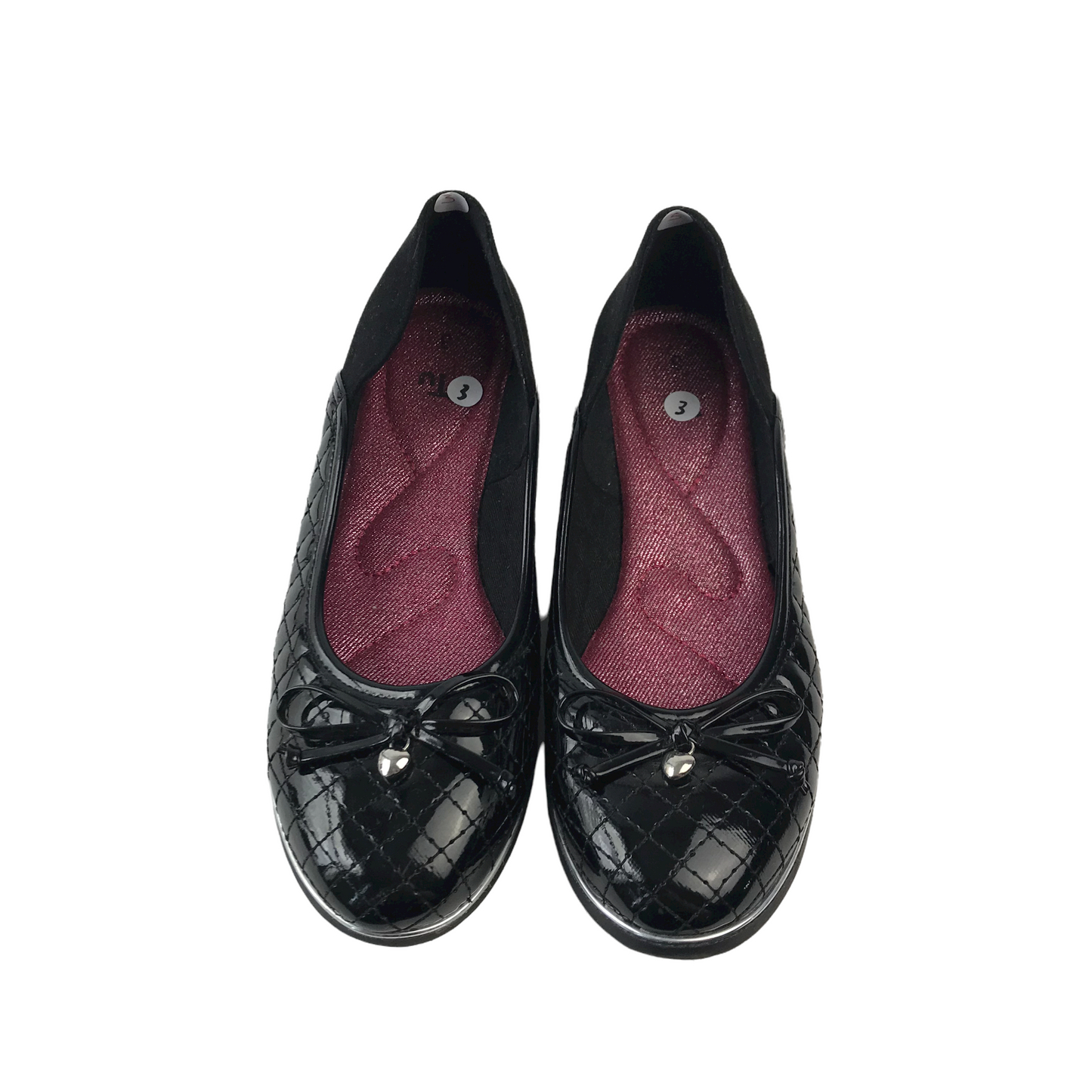 Tu Black Quilted School Pumps with Bowties Shoe Size 3