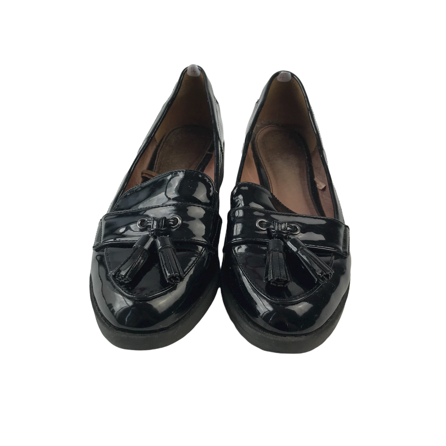 Next Black Loafer Shoes with Tassels Shoe Size 4