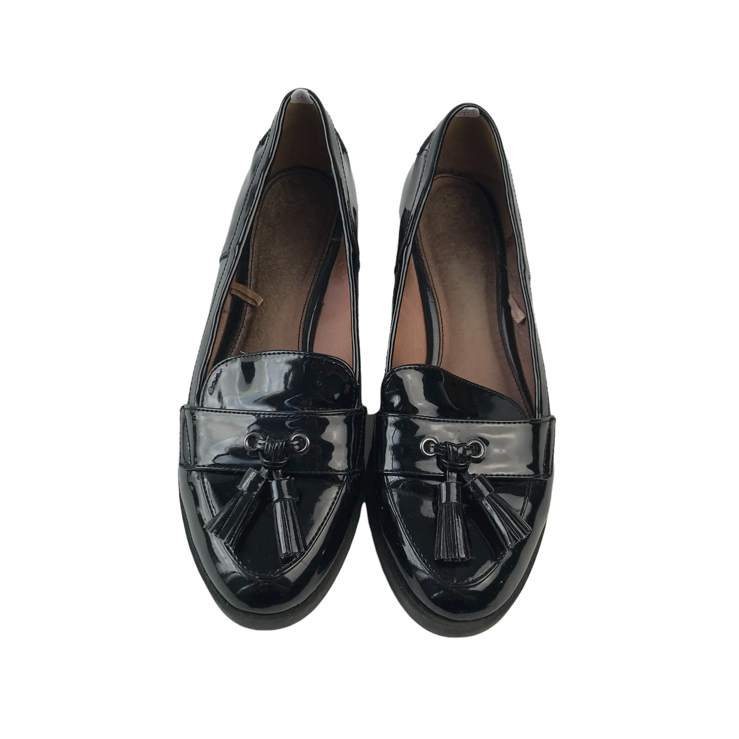 Next Black Loafer Shoes with Tassels Shoe Size 4