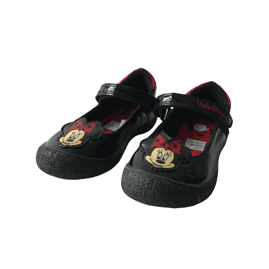 Disney Minnie Mouse Black Pumps with Single Strap Shoe Size 9 (jr)