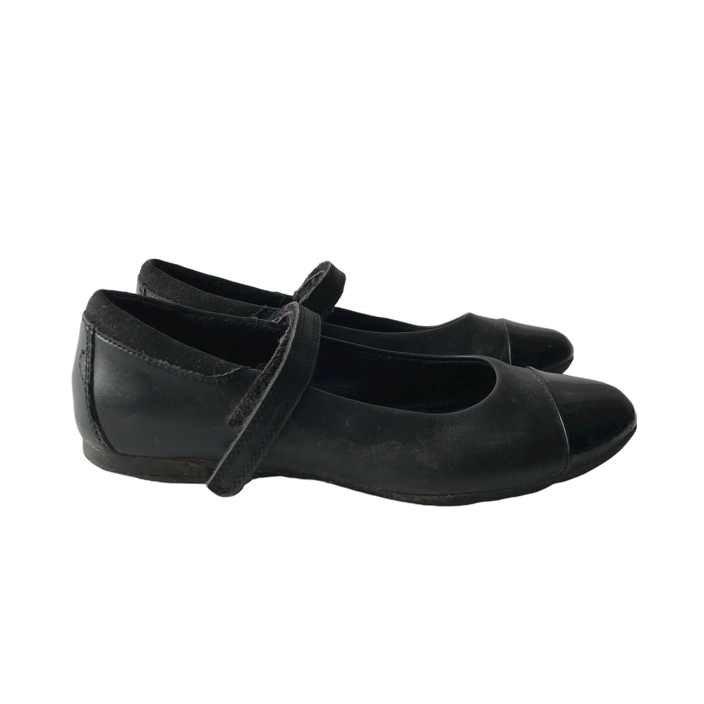 Clarks Black School Pumps with Single Strap Shoe Size 2.5F