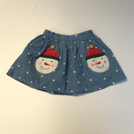 Light Blue Snowman Skirt Age 5-6