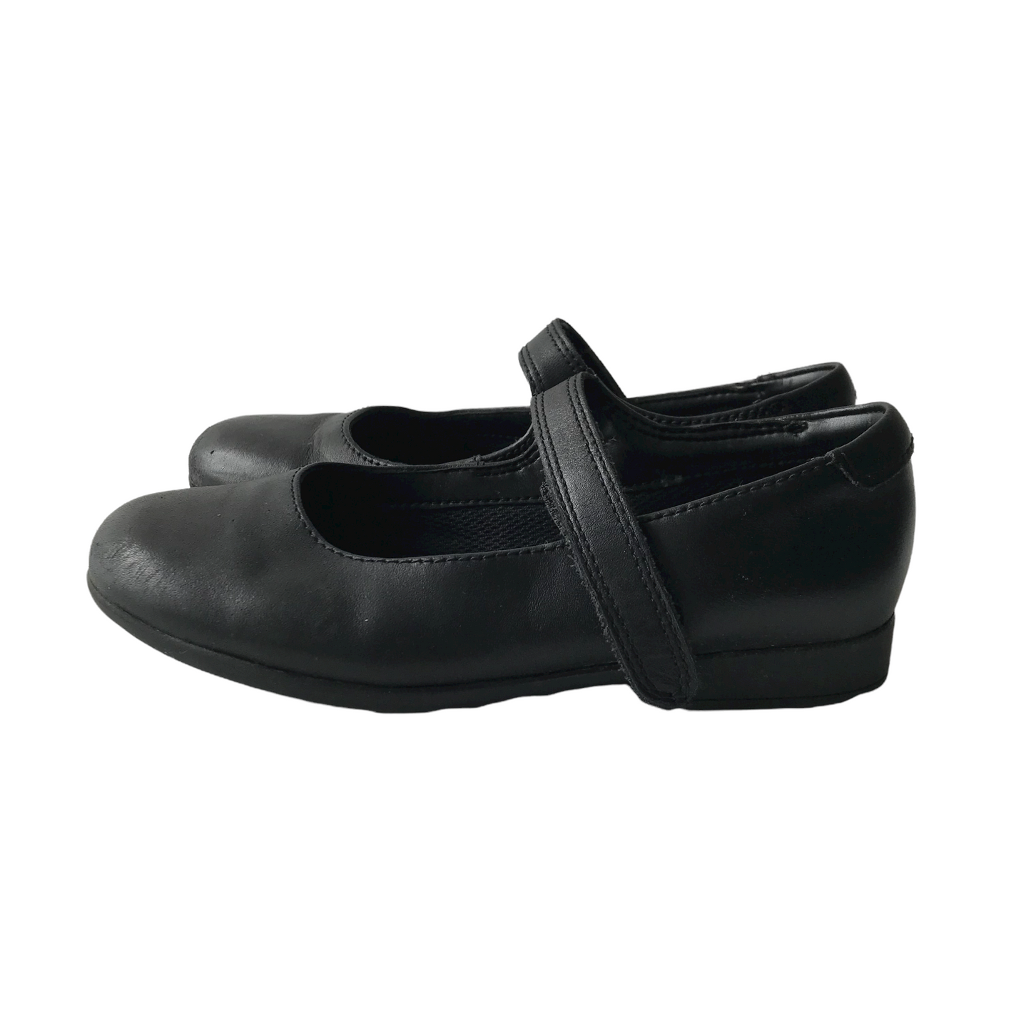 Clarks Black School Pumps with Single Strap Shoe Size 11.5F (jr)