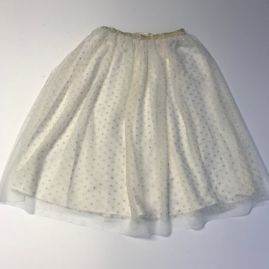 Boden White and Golden Sparkly Tulle Midi Skirt Age 15