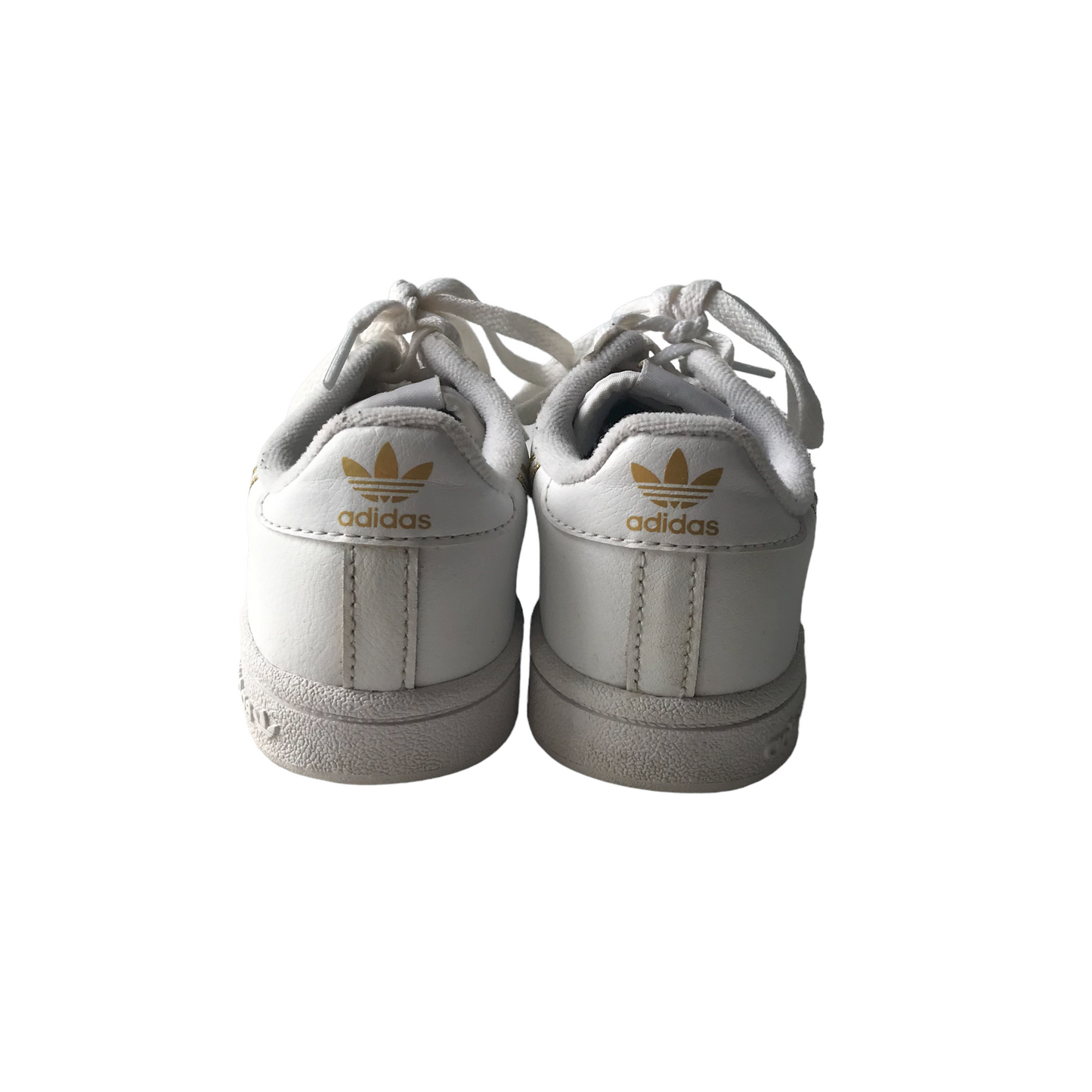 Adidas White and Gold detailed Trainers Size UK 12K junior