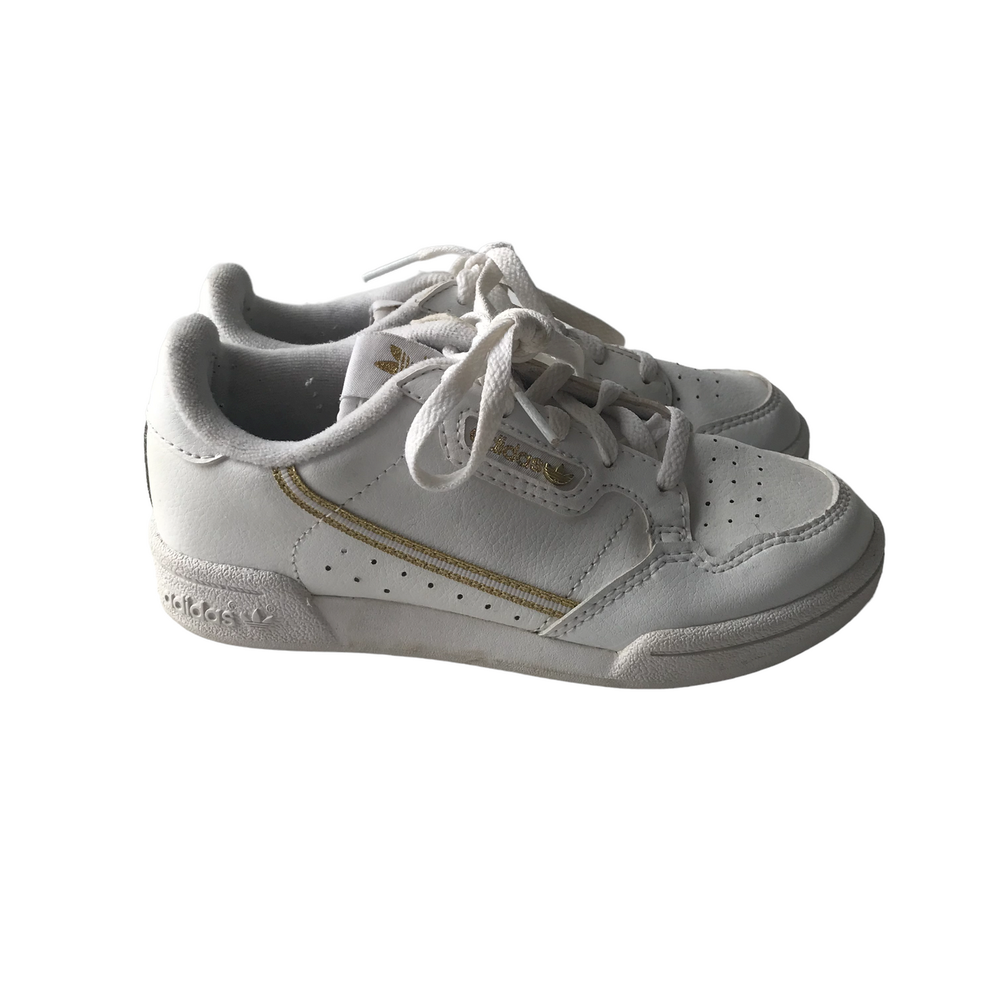 Adidas White and Gold detailed Trainers Size UK 12K junior