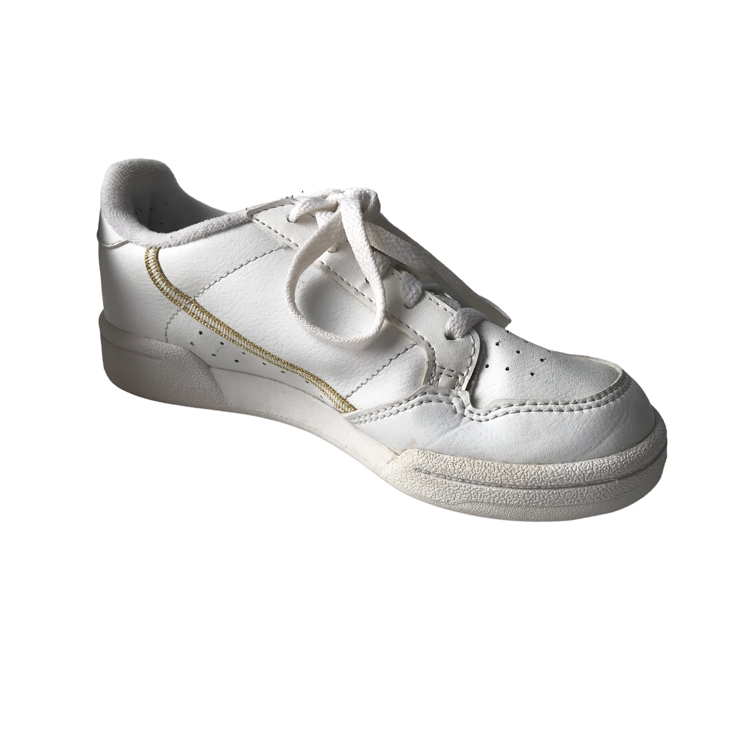 Adidas White and Gold detailed Trainers Size UK 12K junior