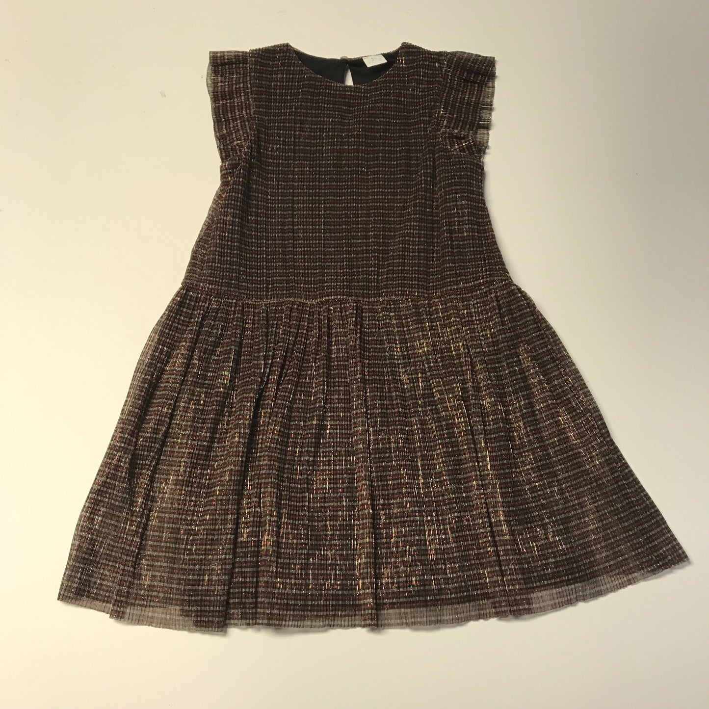 NEXT Sparkly Brown Patterned Dress Age 5