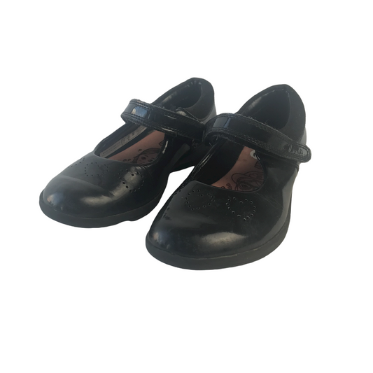 Clarks Black School Pumps with Single Strap Shoe Size 10 (jr)
