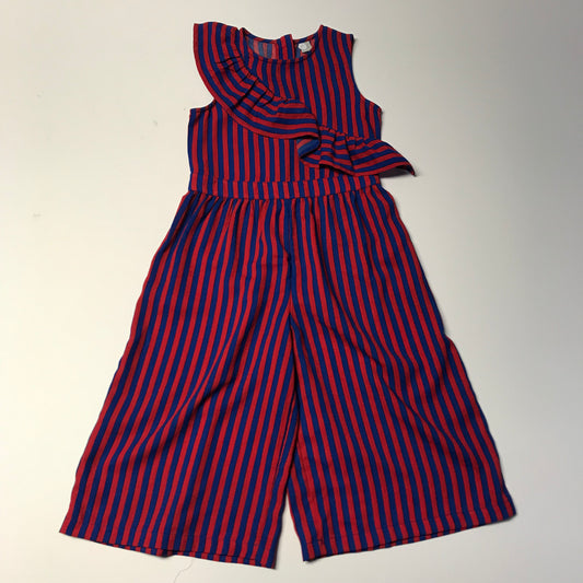 Tu Red and Blue Stripy Jumpsuit Age 8