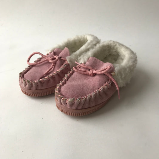 Pink Faux Fur Lined Loafer Slippers Shoe Size 11 (jr)
