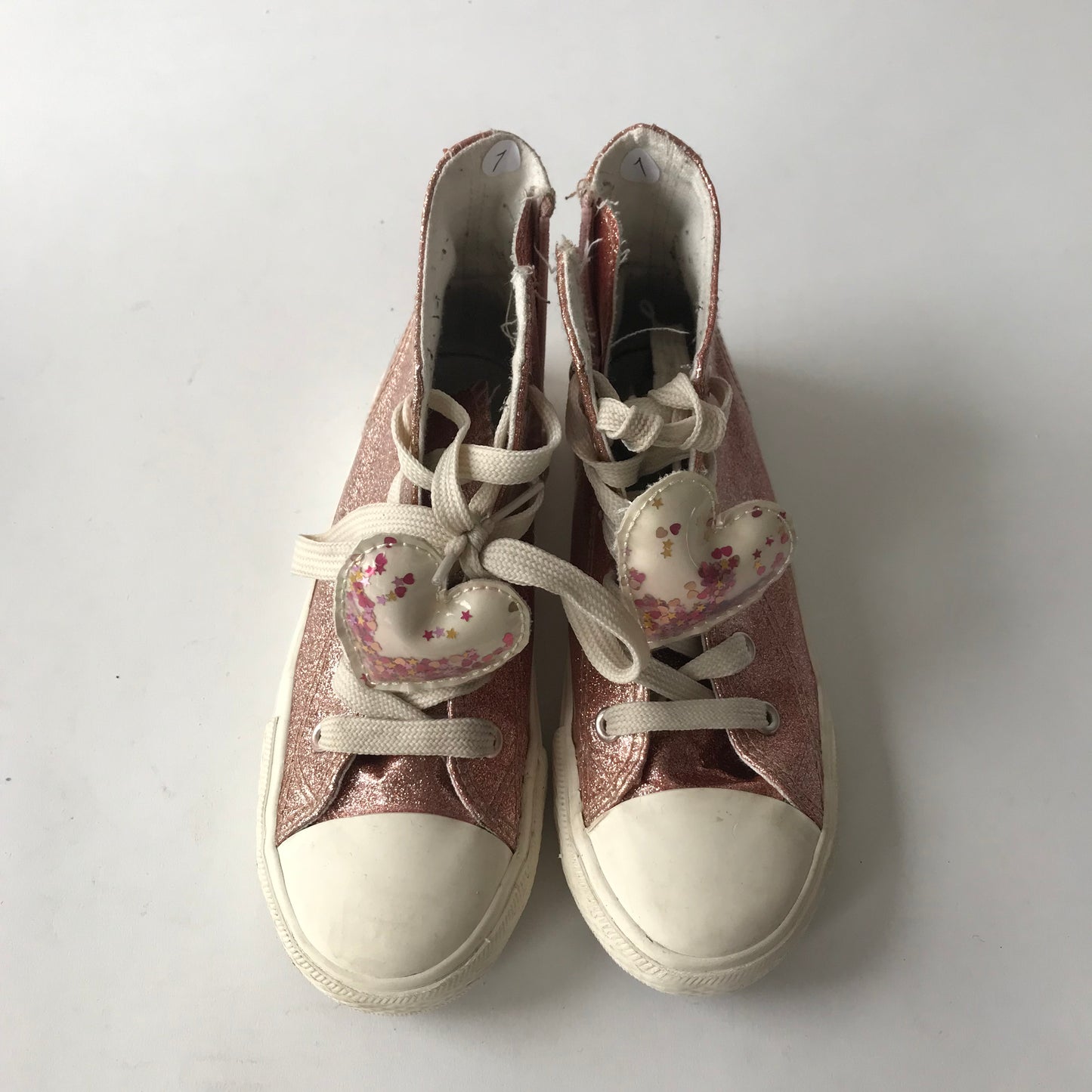 High Tops Trainers with Hearts Shoe Size 1