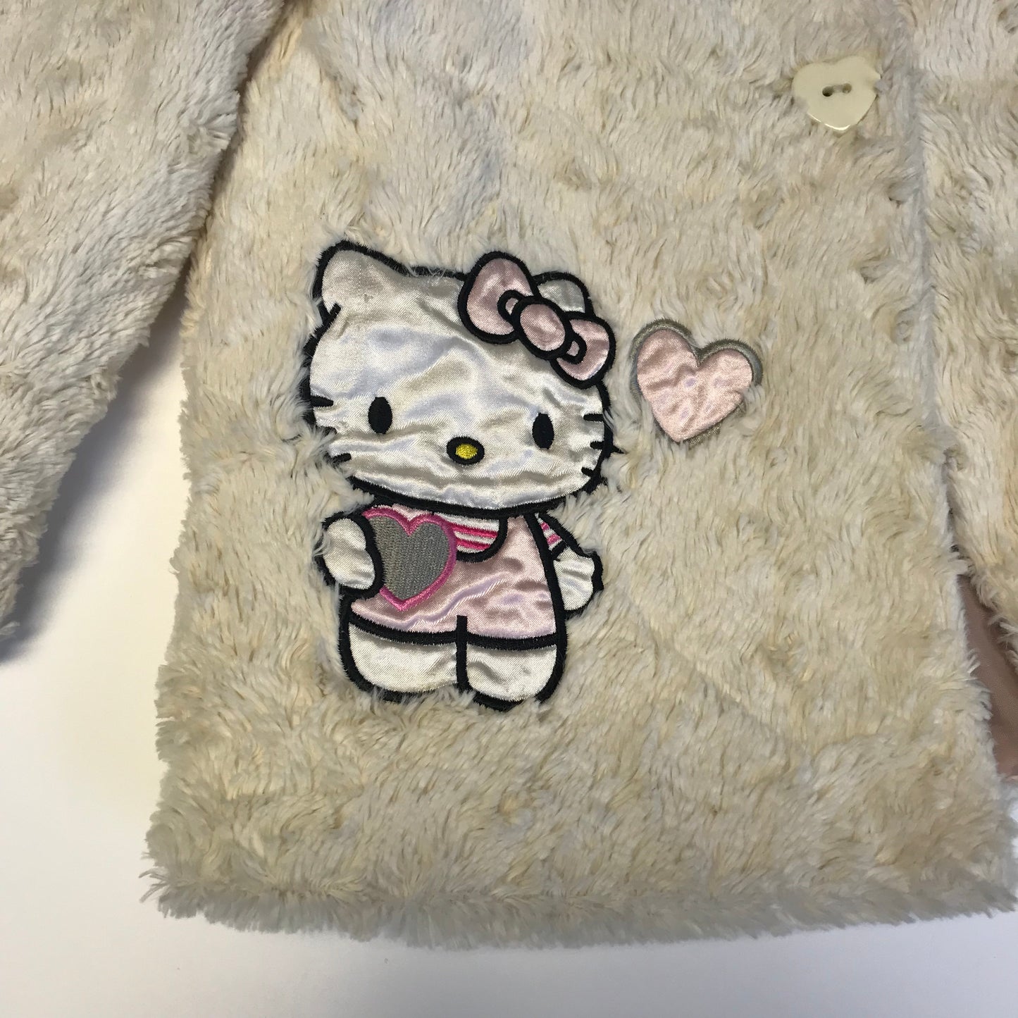 Hello Kitty White Faux Fur Coat Age 5