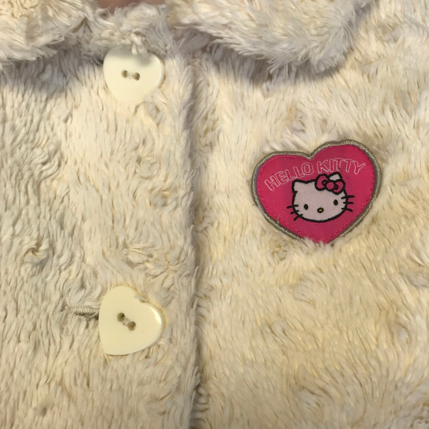 Hello Kitty White Faux Fur Coat Age 5