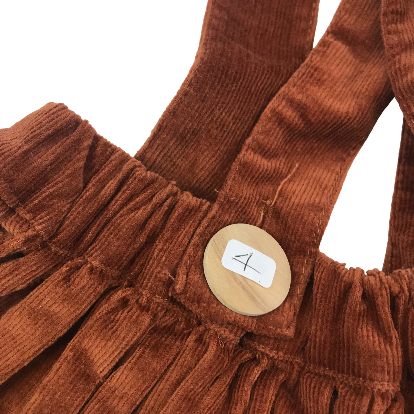 Milou&Pilou Brown Corduroy Skirt with Braces Age 4