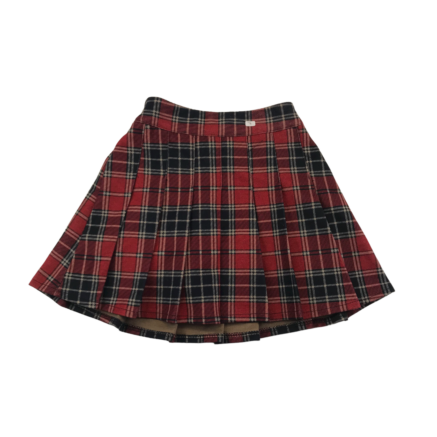 Shein Red and Navy Soft Tartan Skirt Age 6