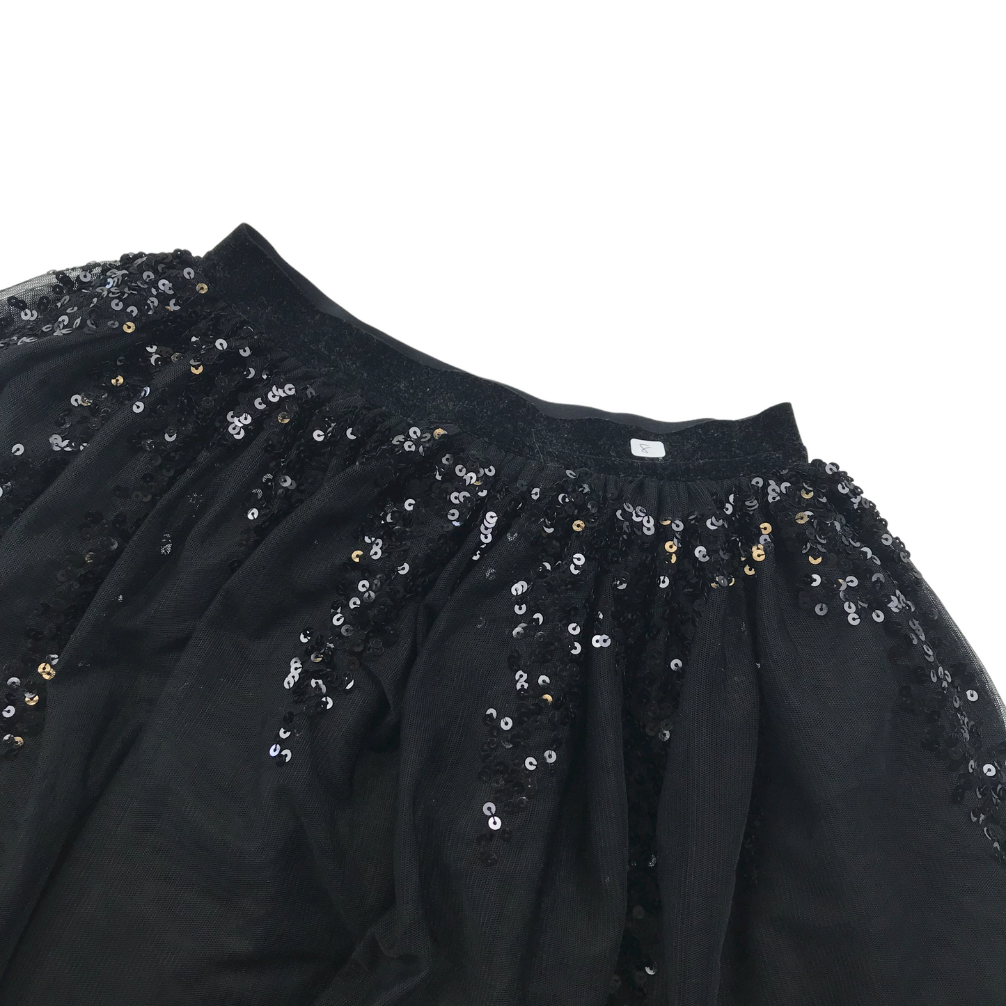 Tu Black Sequin Frill Layered Skirt Age 8