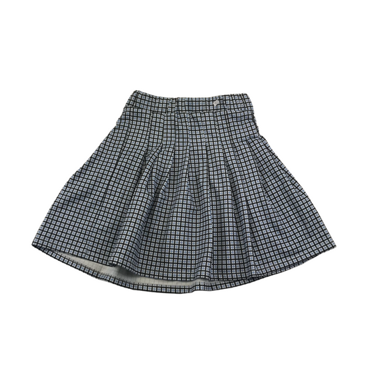 Primark White and Blue Checked Pleated Skirt Age 9