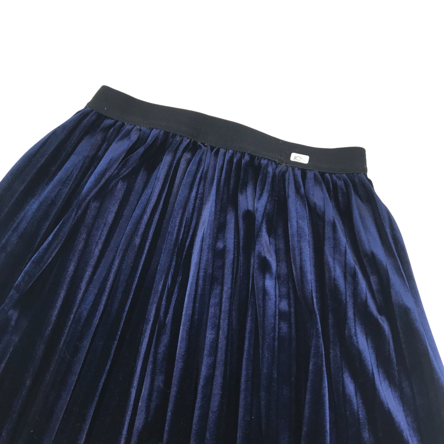 Mian Shu Shu Navy Blue Velvet Midi Skirt Age 10