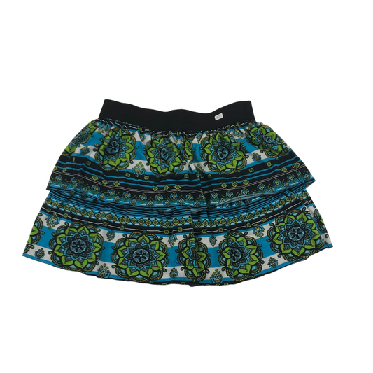 Xhilaration Blue and Green Pattern Mini Skirt Age 10