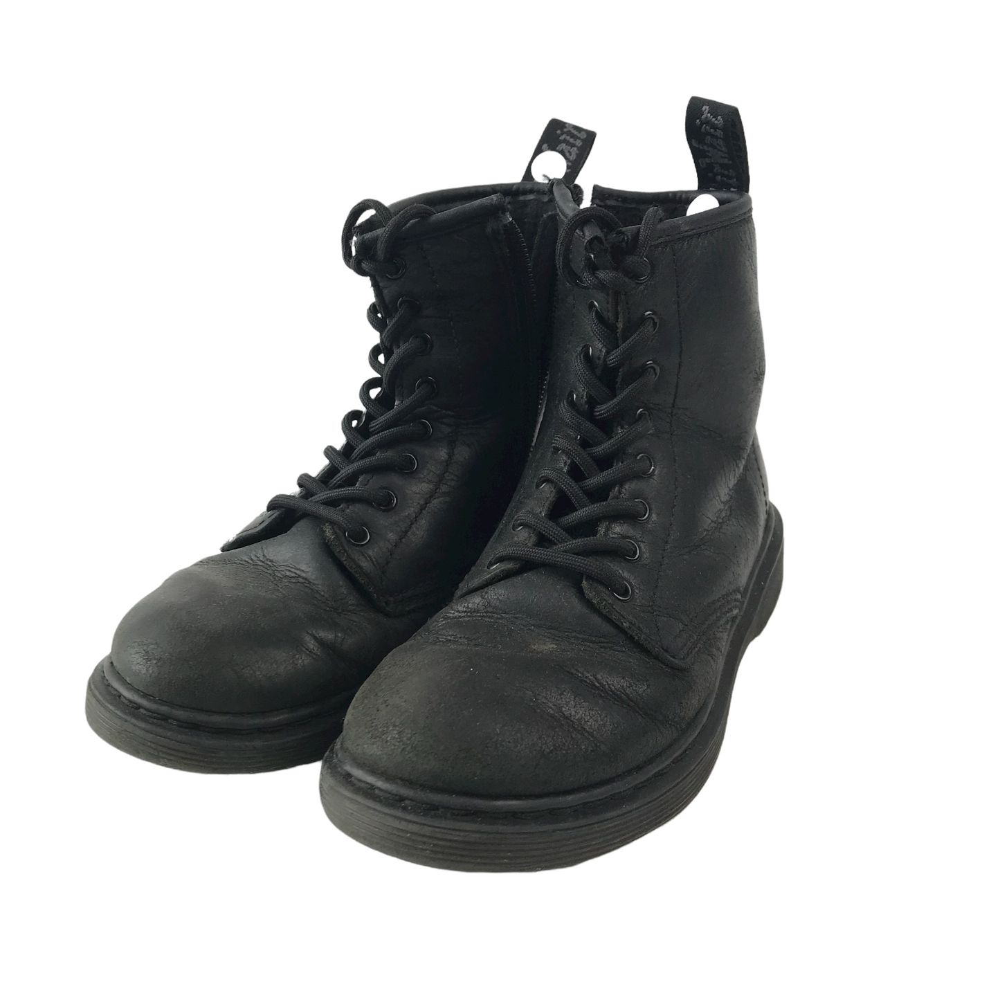 Dr. Martens Black Leather Combat Boots Shoe Size 1