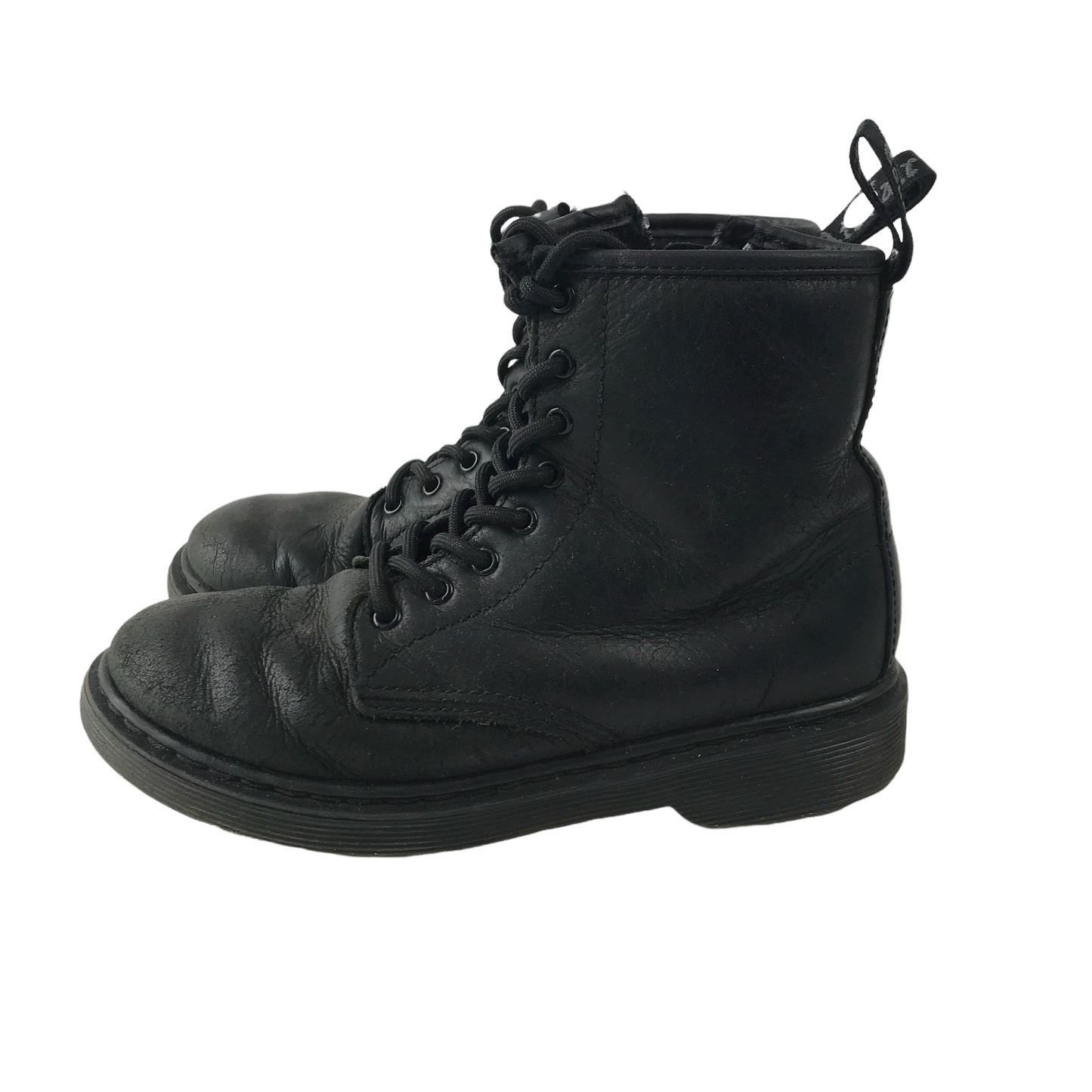 Dr. Martens Black Leather Combat Boots Shoe Size 1