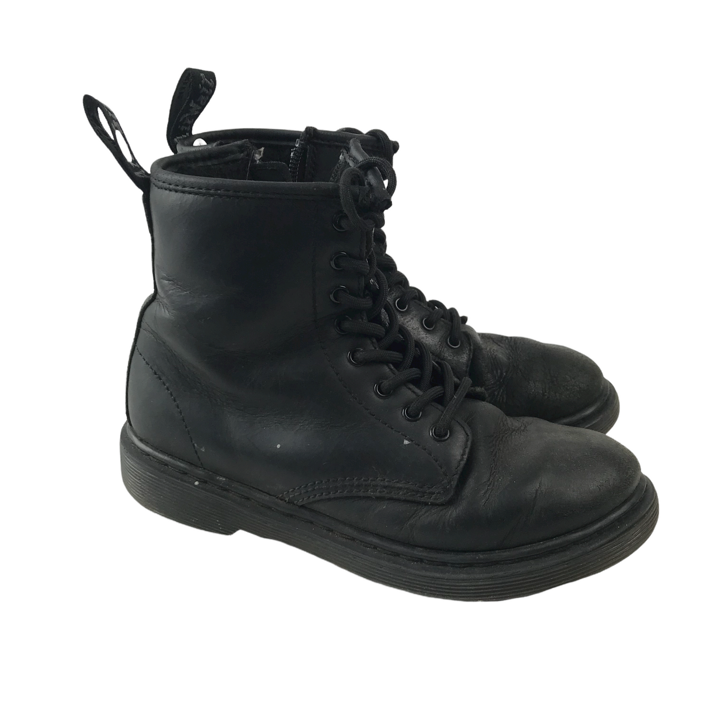 Dr. Martens Black Leather Combat Boots Shoe Size 1