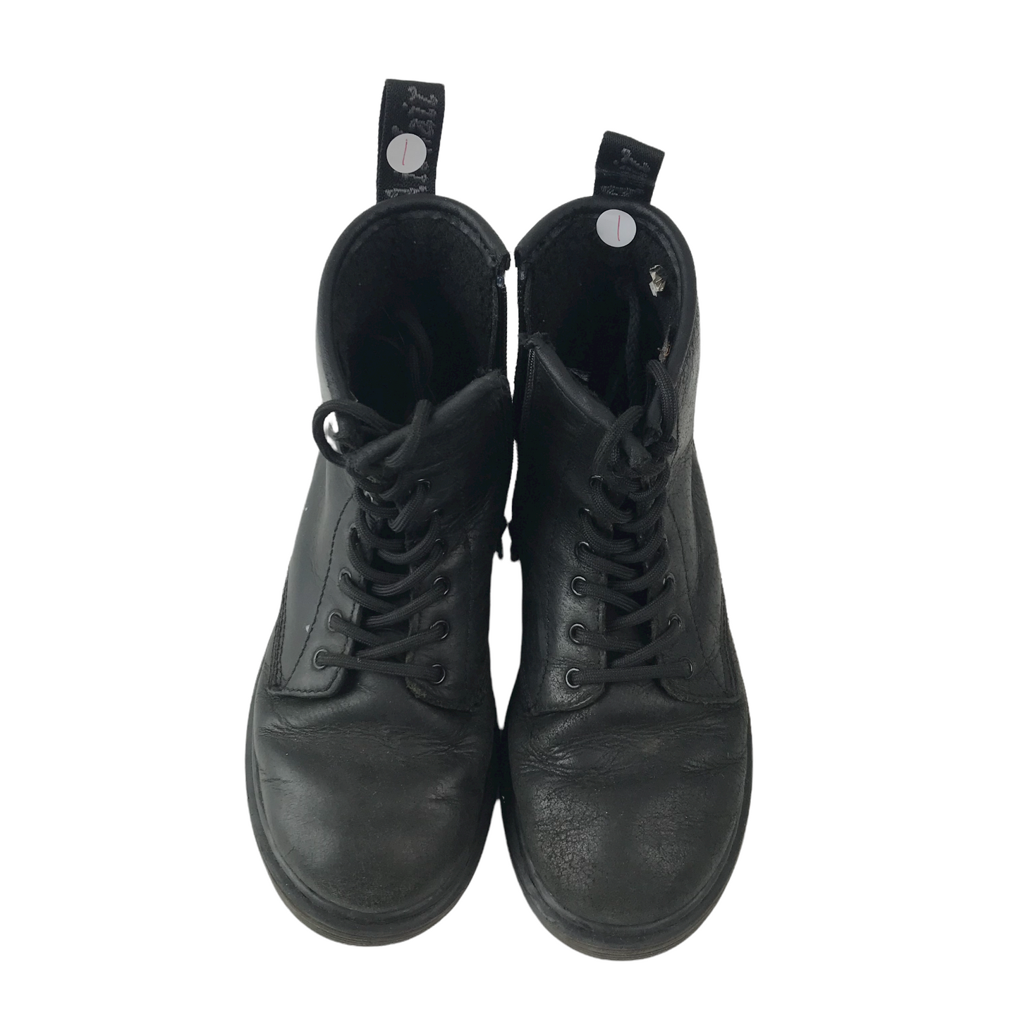 Dr. Martens Black Leather Combat Boots Shoe Size 1