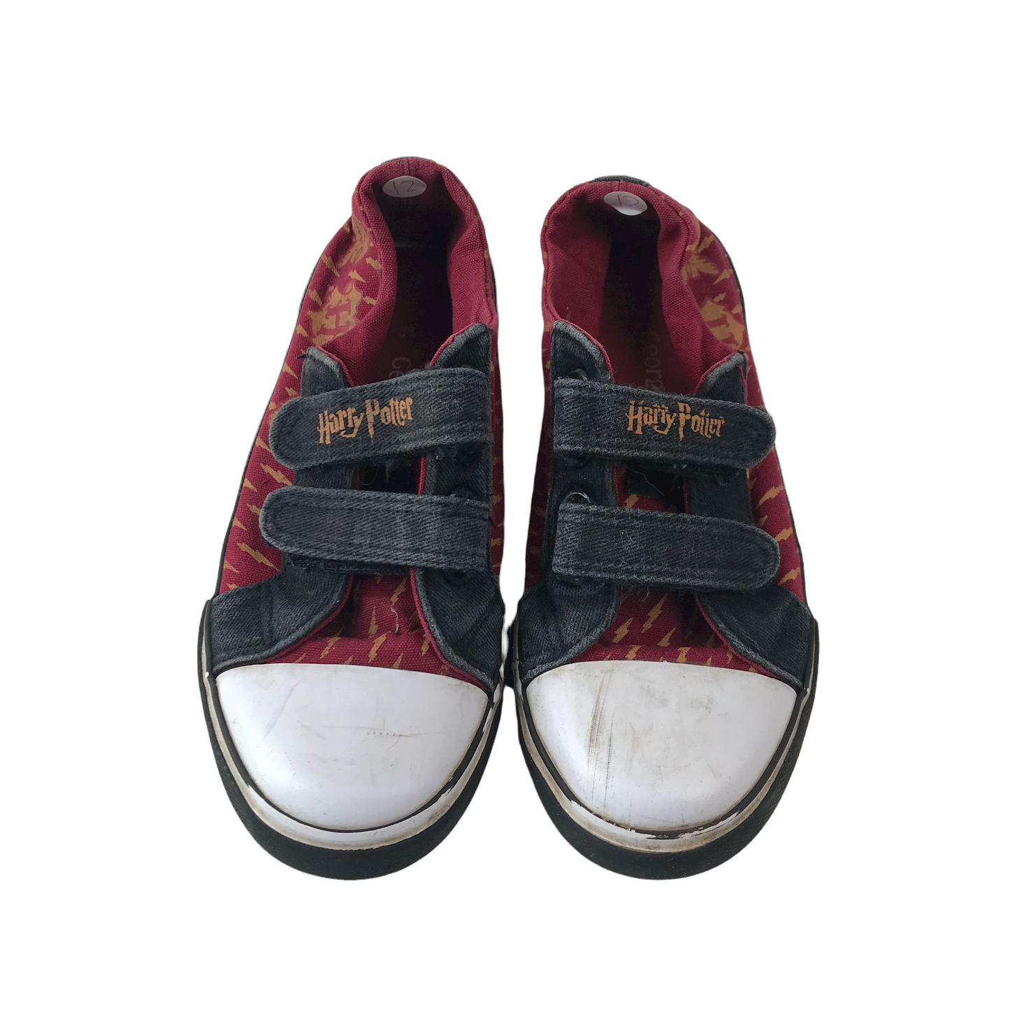 George Harry Potter Burgundy Canvas Trainers Shoe Size 12 (jr)