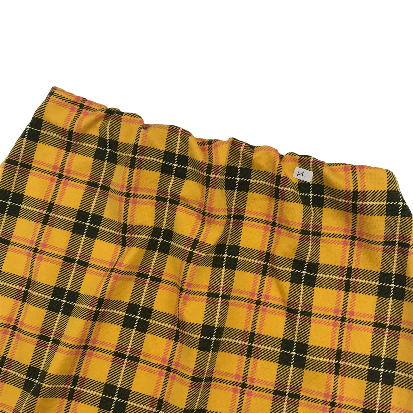 New Look Yellow Checked Mini Pencil Skirt Age 14