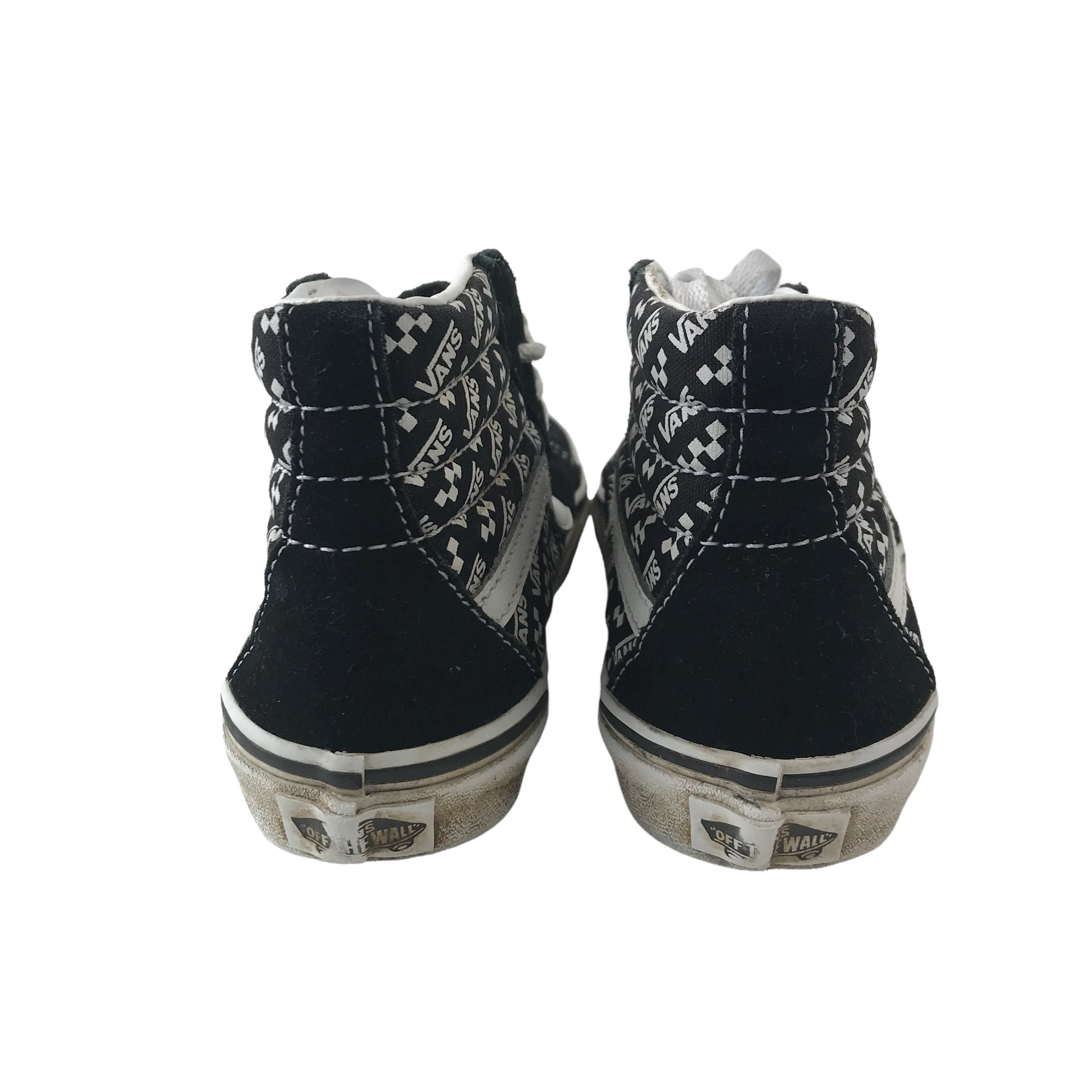 Vans Black and White High Tops Trainers Shoe Size 1