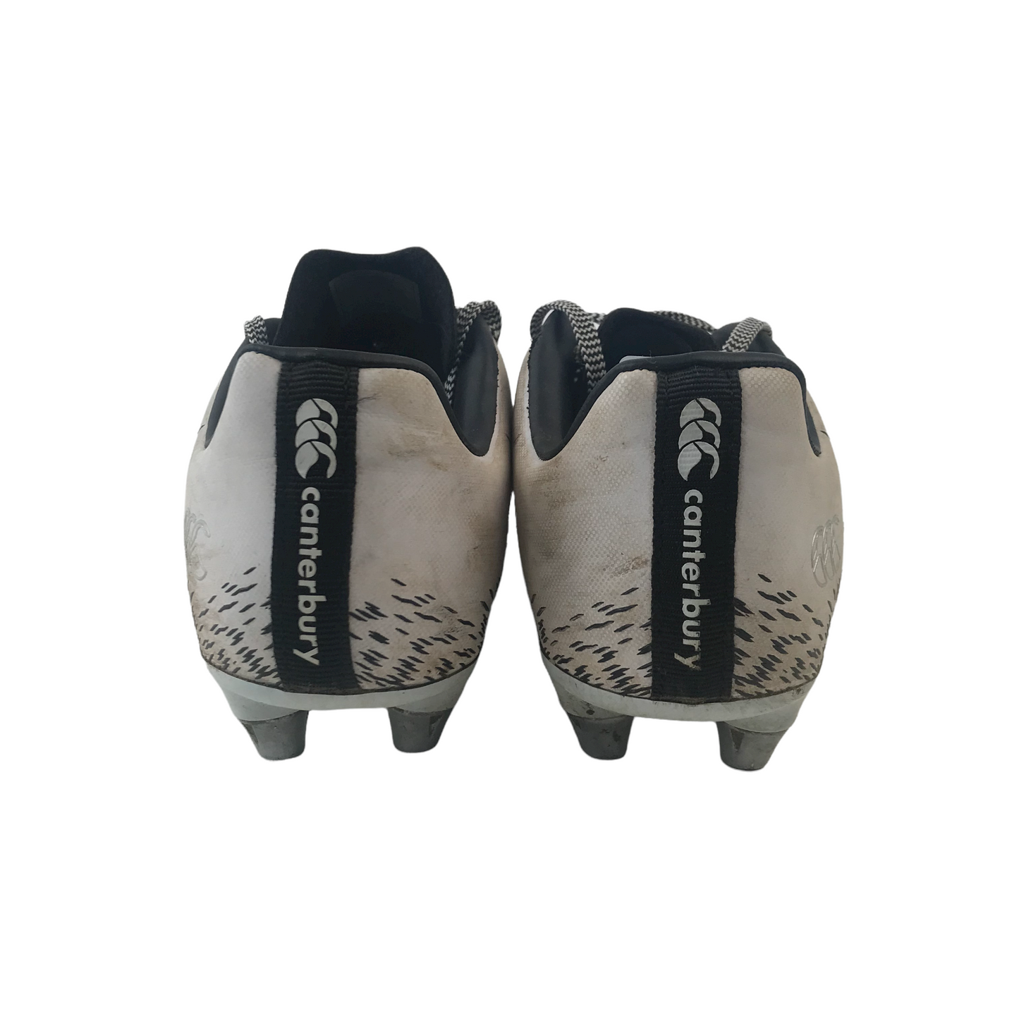 Canterbury White and Black Pattern Rugby Boots Shoe Size 2