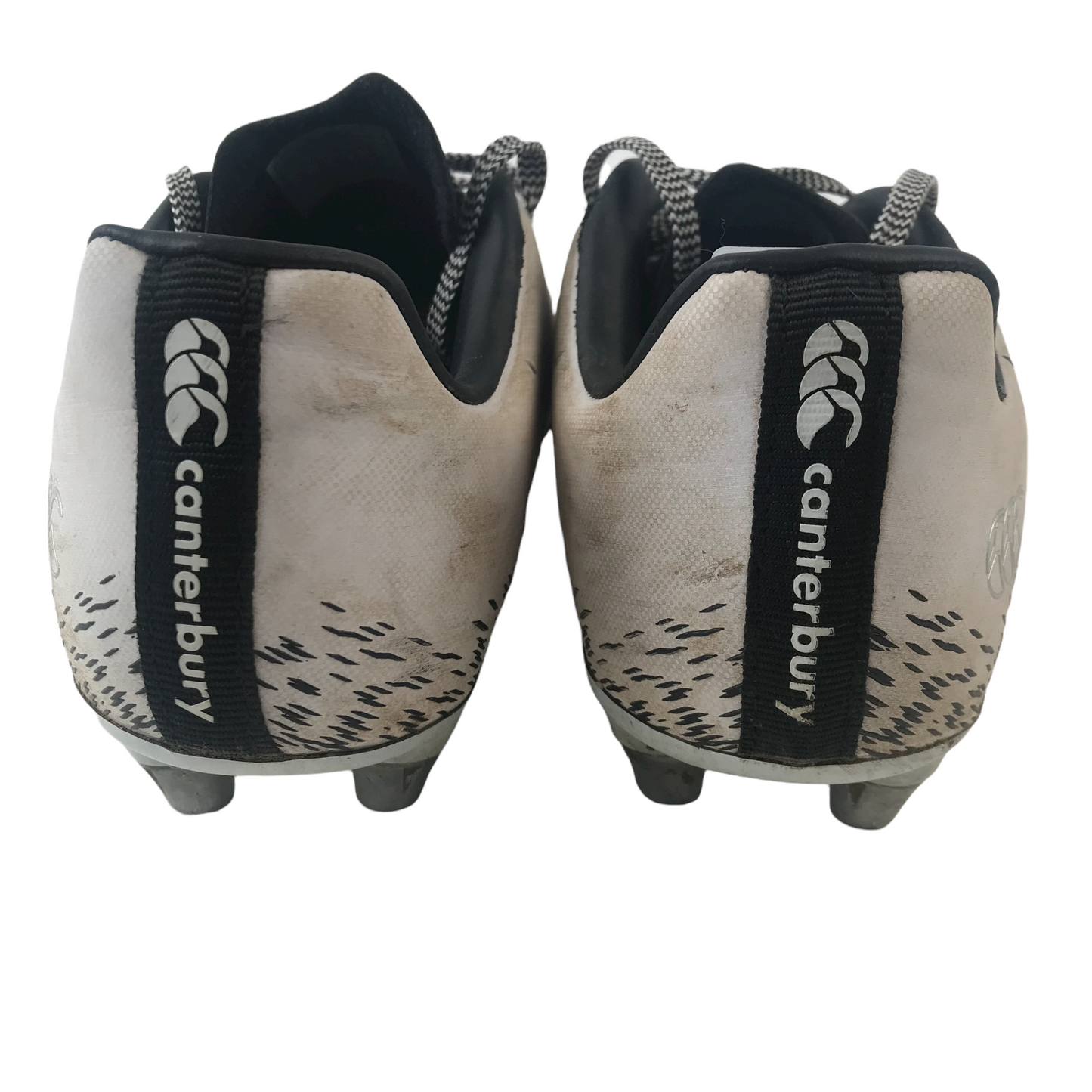 Canterbury White and Black Pattern Rugby Boots Shoe Size 2