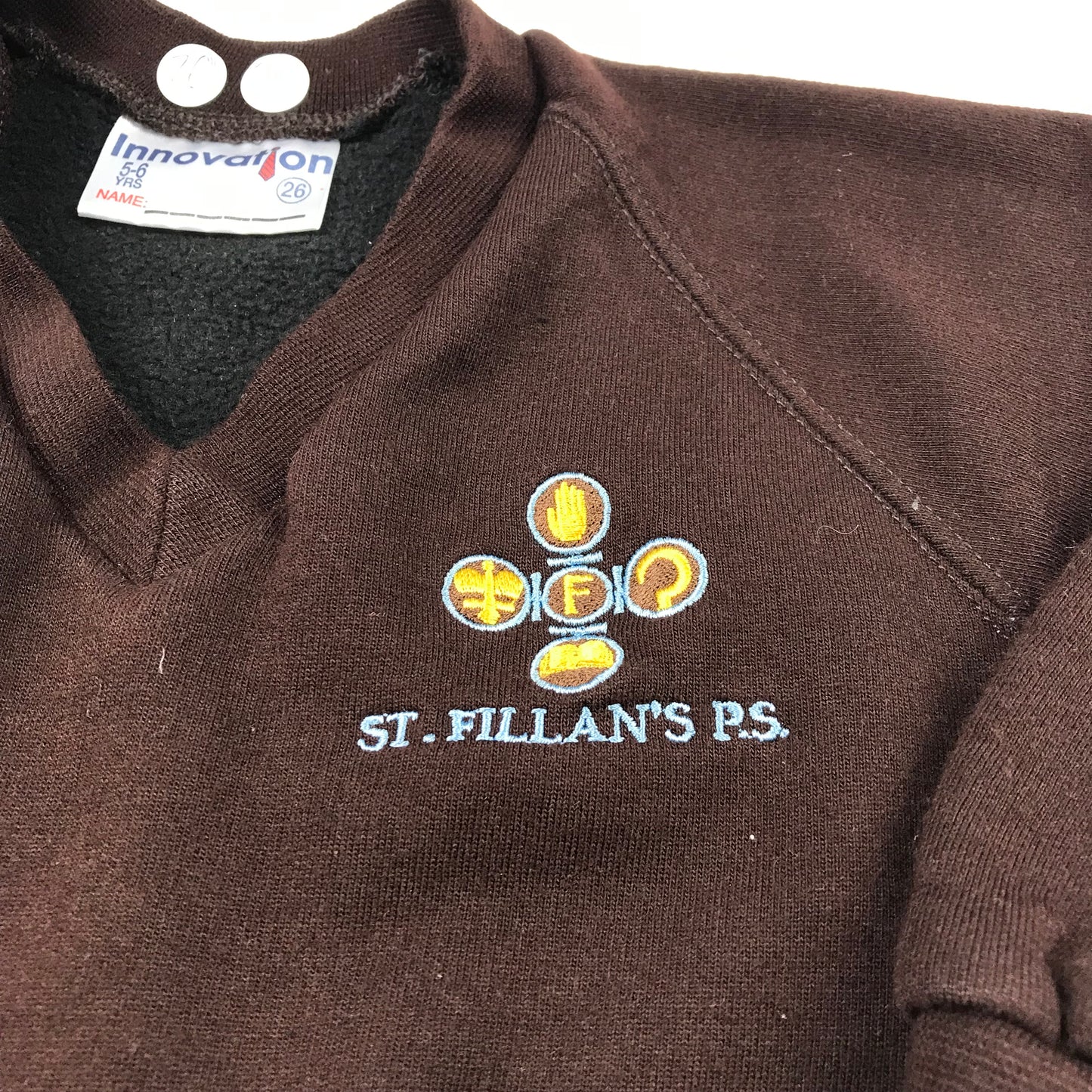 St. Fillan's Primary Brown Sweatshirt with V-neck