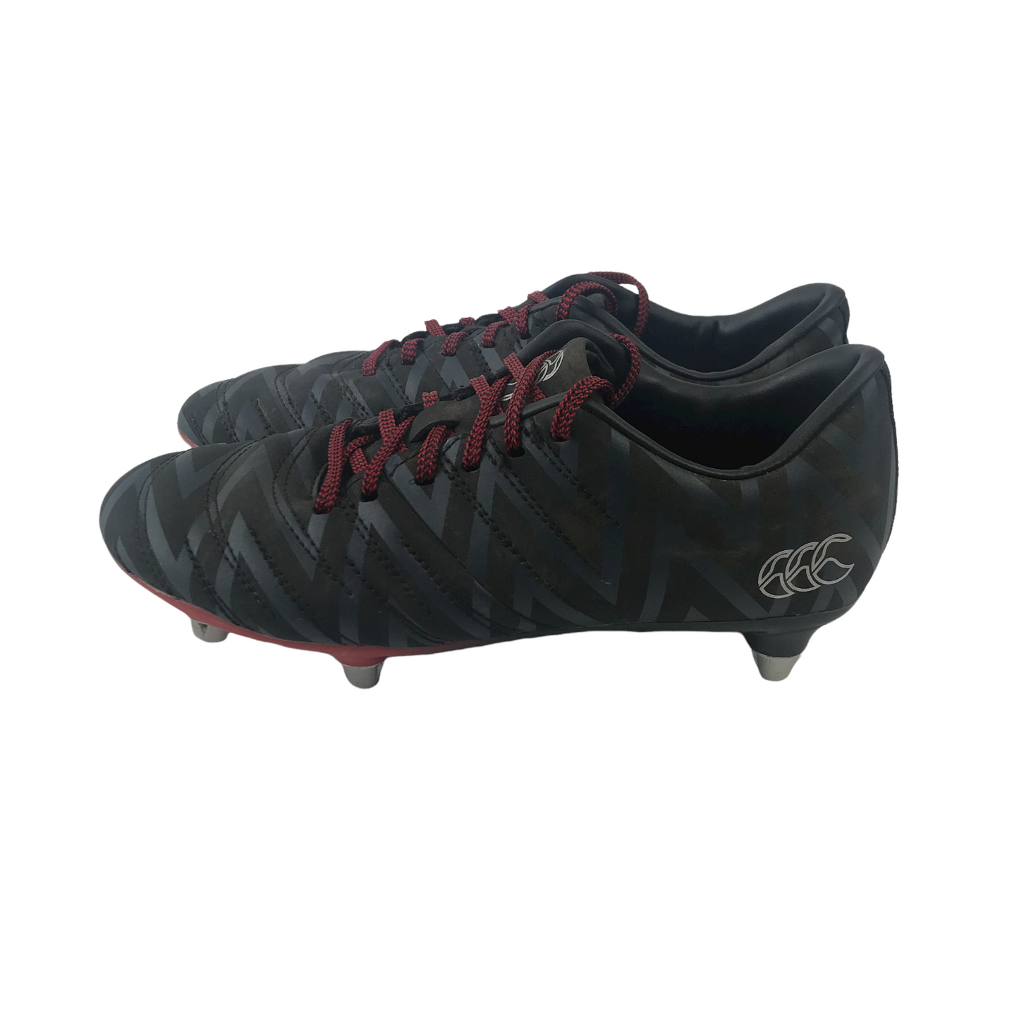 Canterbury Black Grey and Red Rugby Boots Shoe Size 3