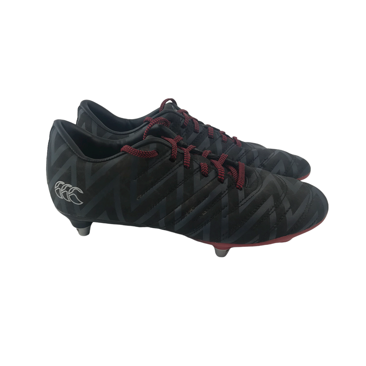 Canterbury Black Grey and Red Rugby Boots Shoe Size 3