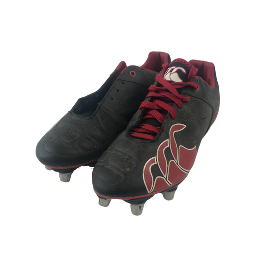 Canterbury Black and Red Rugby Boots Shoe Size 8