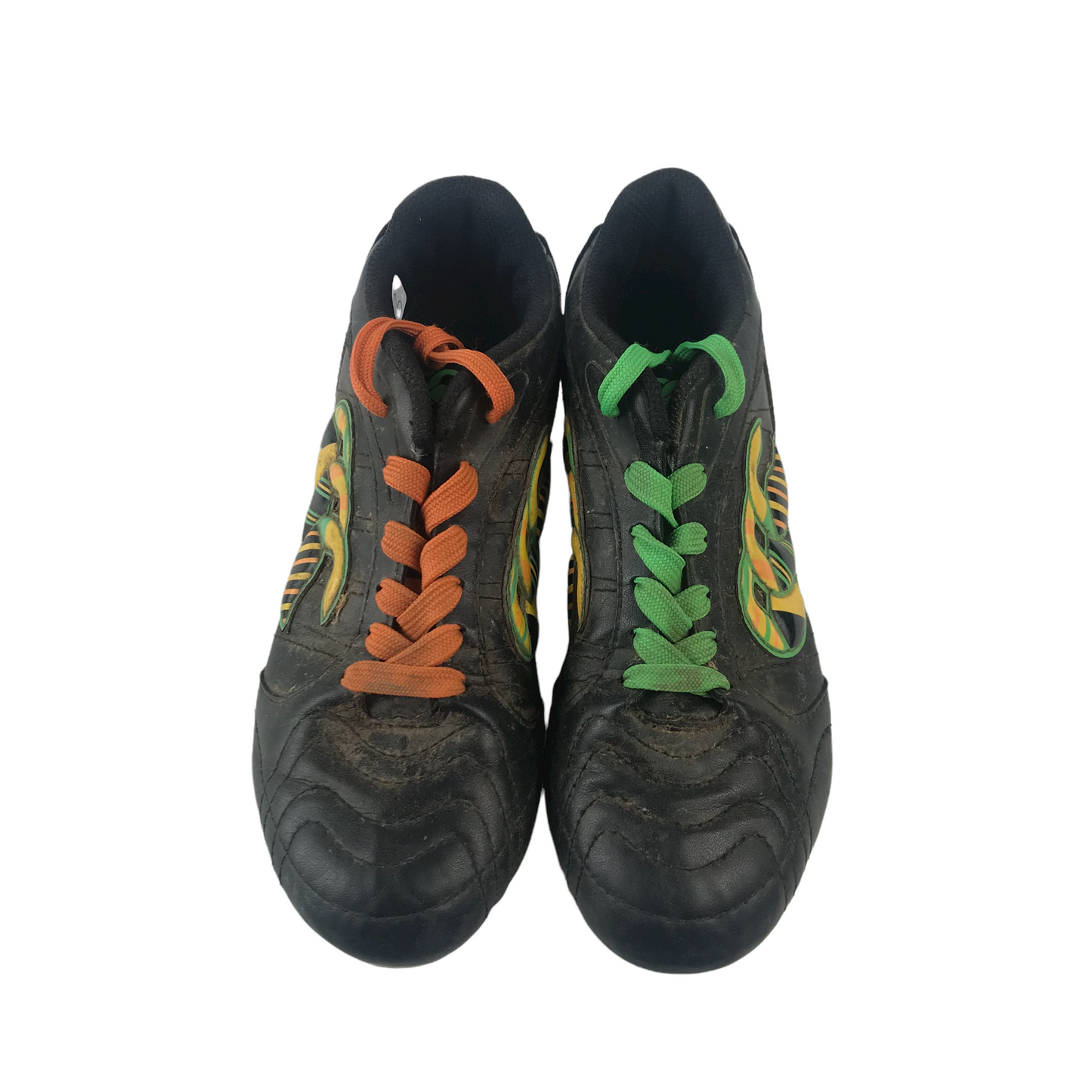 Canterbury Black Green and Yellow Rugby Boots Shoe Size 3