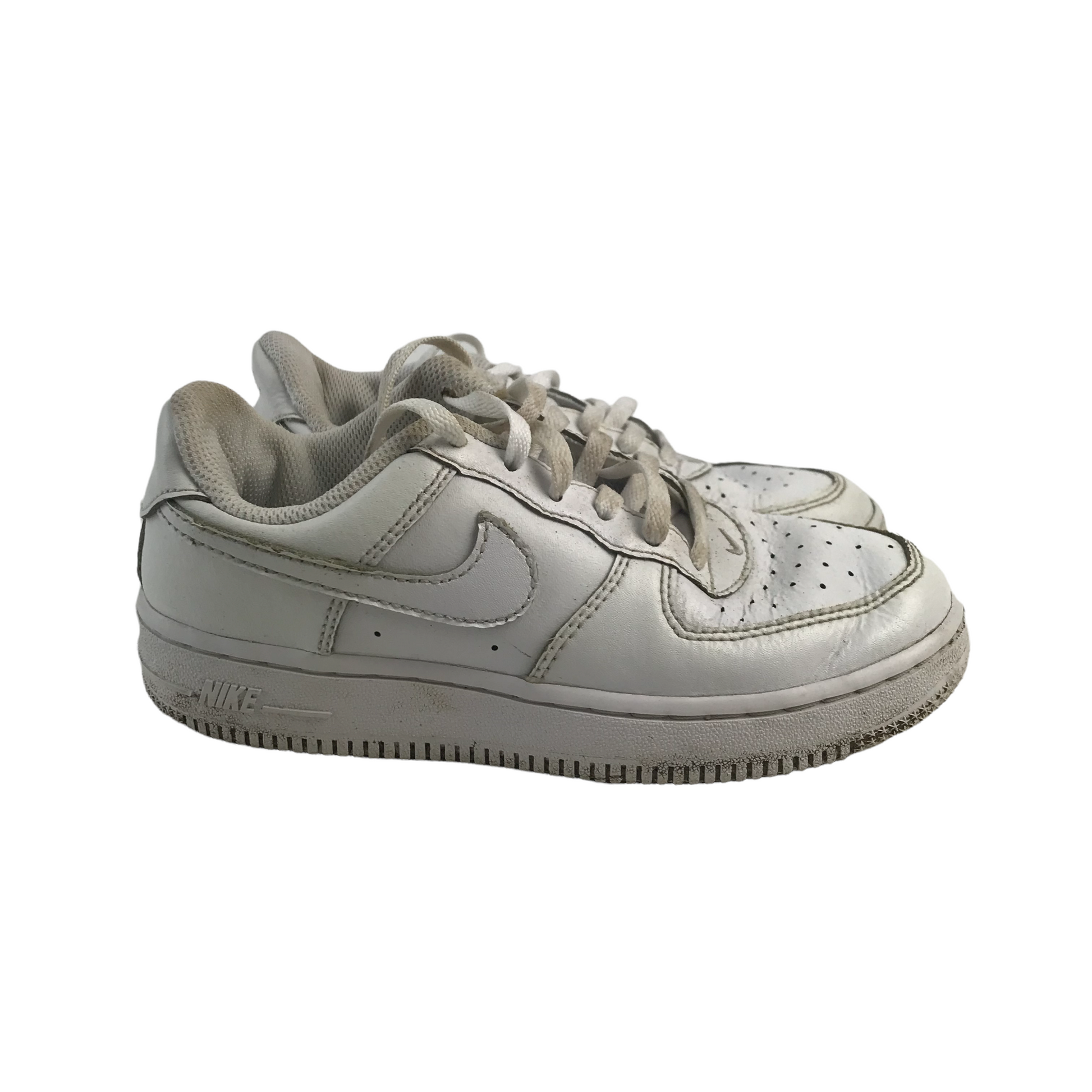 Nike Air Force One Trainers Shoe Size 1 white plain with laces ApparelXchange CIC