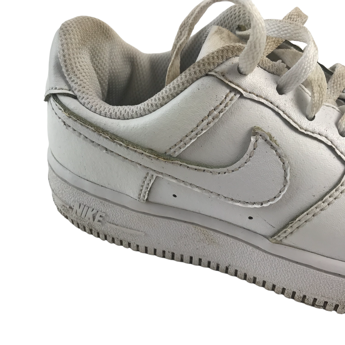 Nike Air Force One Trainers Shoe Size 1 white plain with laces