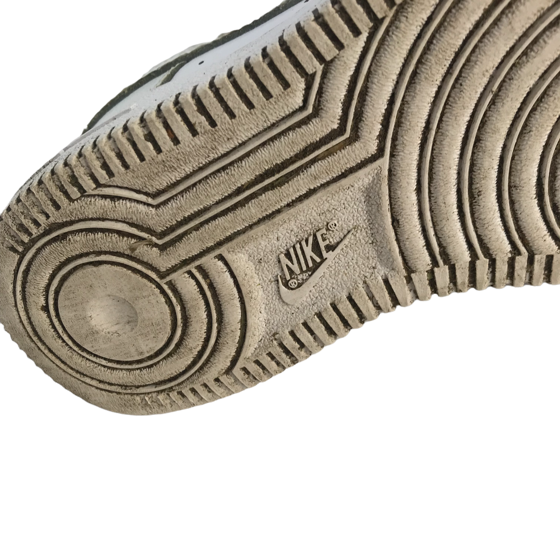 Nike Air Force One Trainers Shoe Size 1 white plain with laces ApparelXchange CIC