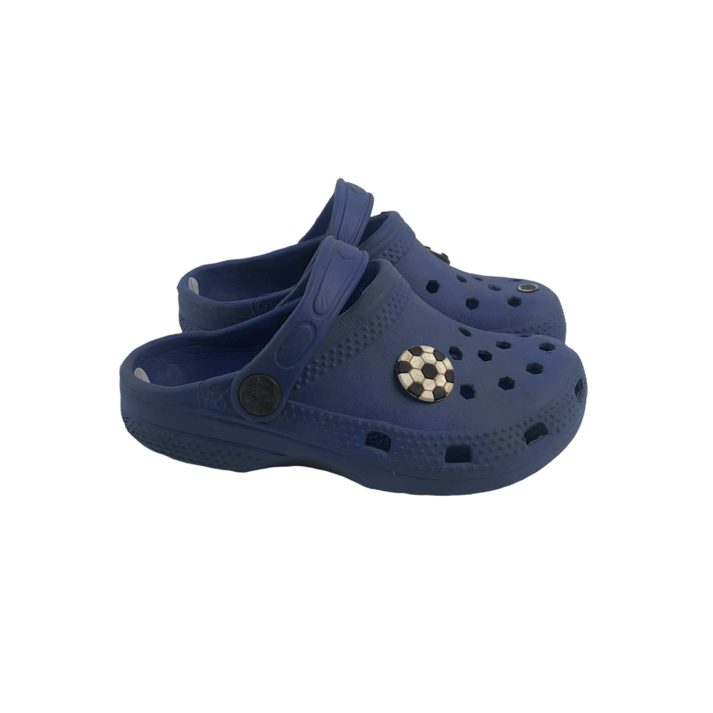 Navy Blue Football Clip Clogs Shoe Size 10.5 (jr)