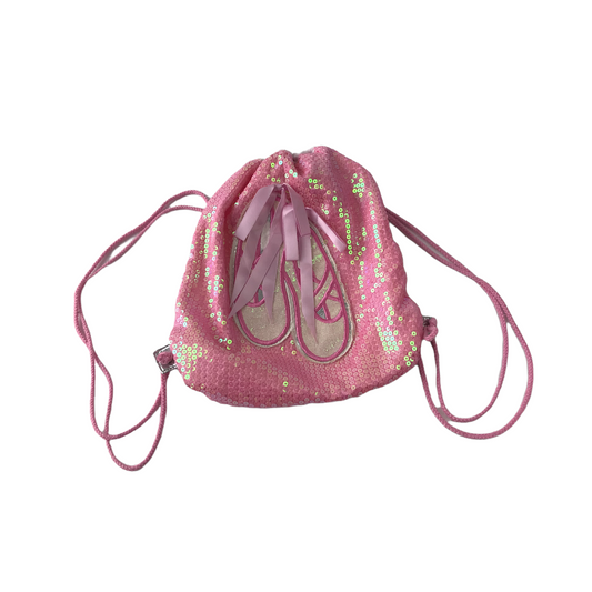 Pink Sequin Ballerina Shoes Gym Bag